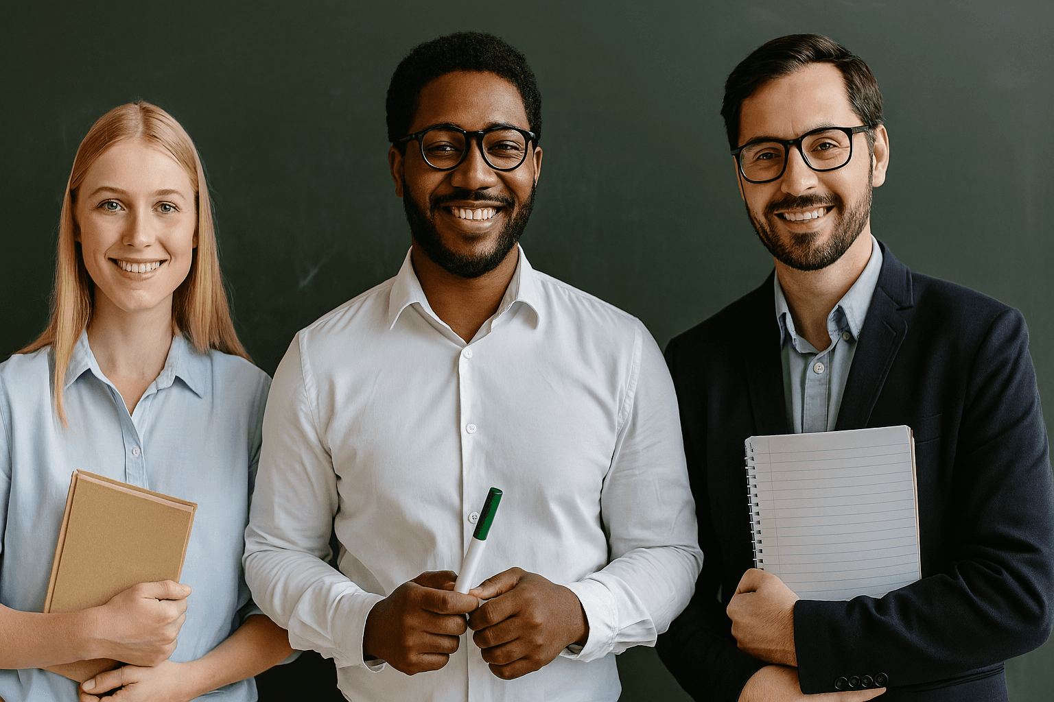 Trois tuteurs souriants